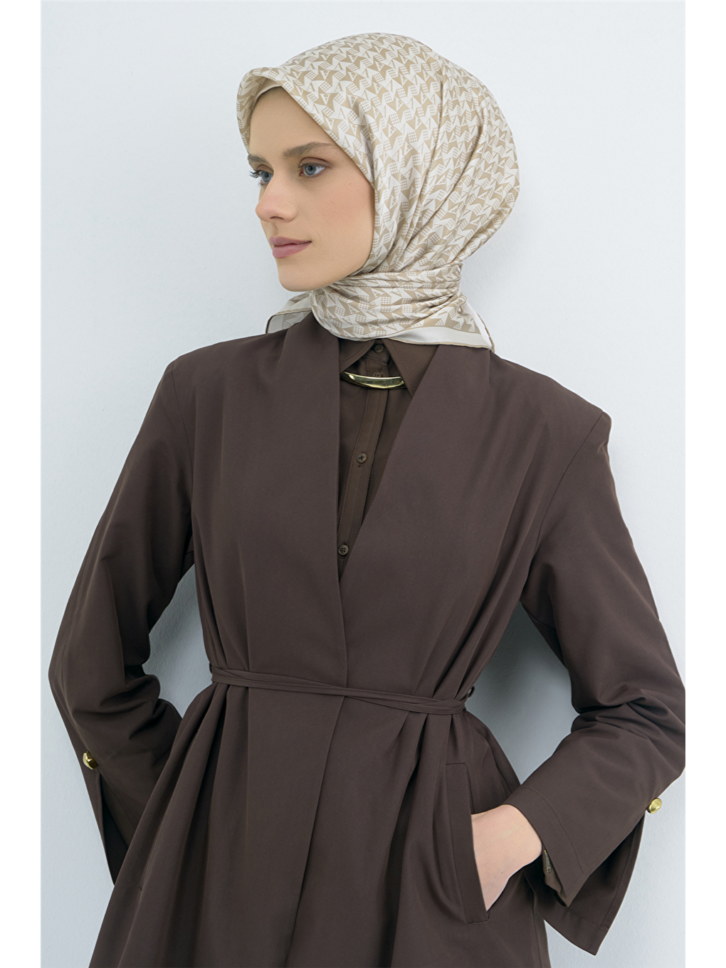 Bej Saf İpek Sura Eşarp 9556D 80