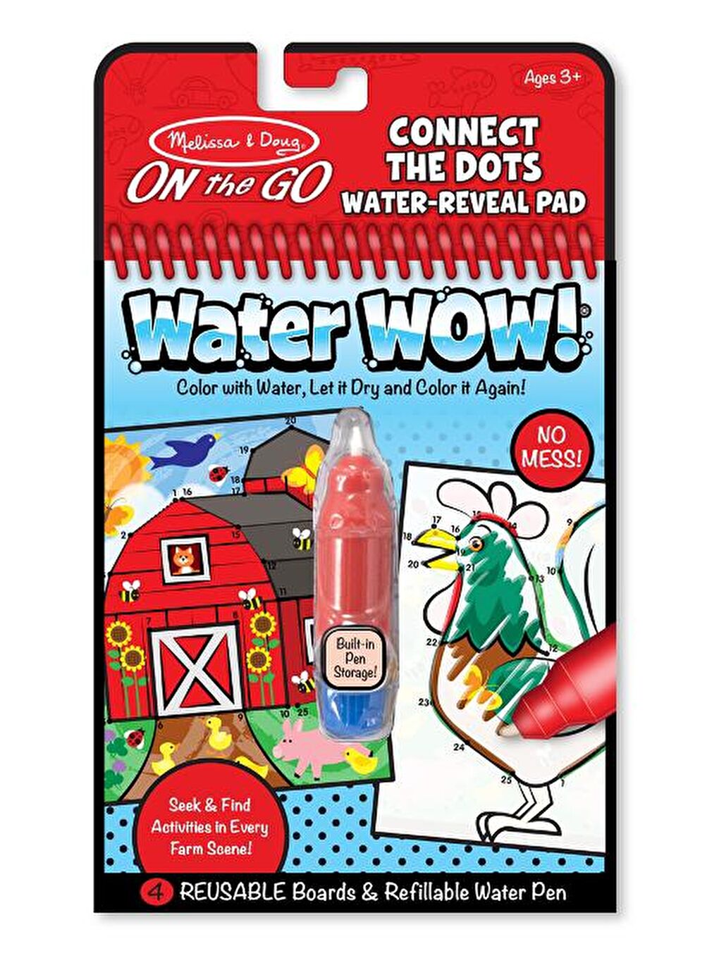 Melissa and Doug Water Wow! Su ile Boyama Kitabı - Çiftlik - Noktaları Birleştir