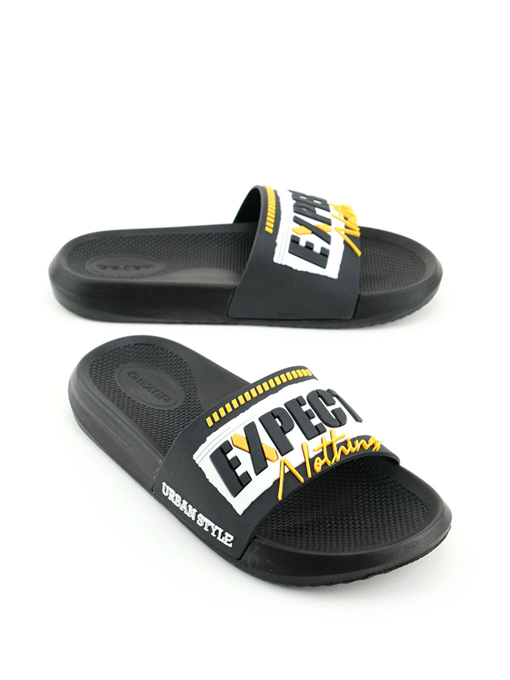 Siyah Erkek Yazlık PU Rahat Taban Ev Banyo Bahçe Havuz Plaj Terlik