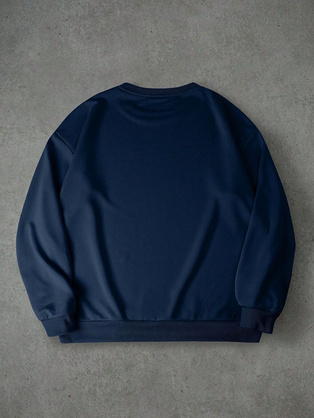 Lacivert Erkek Laci Node LosAngeles Baskılı Oversize Uzun Kollu Sweatshirt-2
