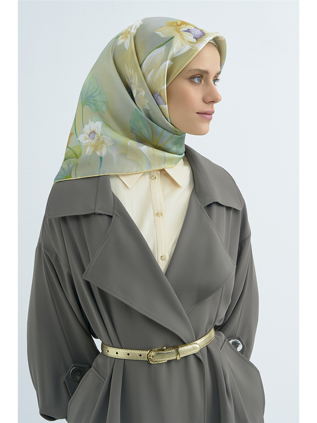 Yeşil Saf İpek Sura Eşarp 9505D 81-1