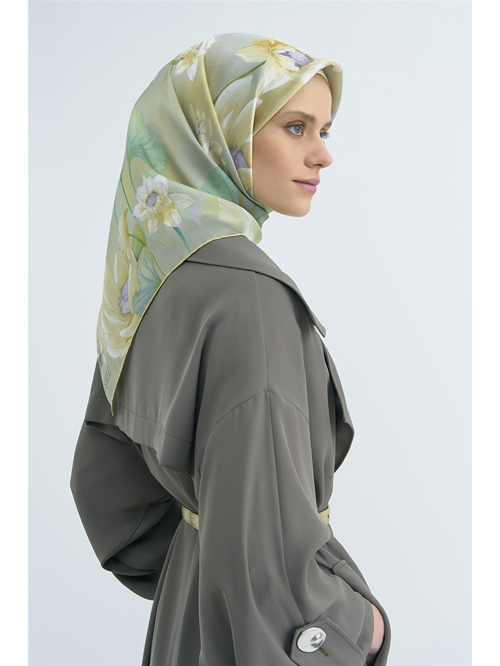 Yeşil Saf İpek Sura Eşarp 9505D 81-2