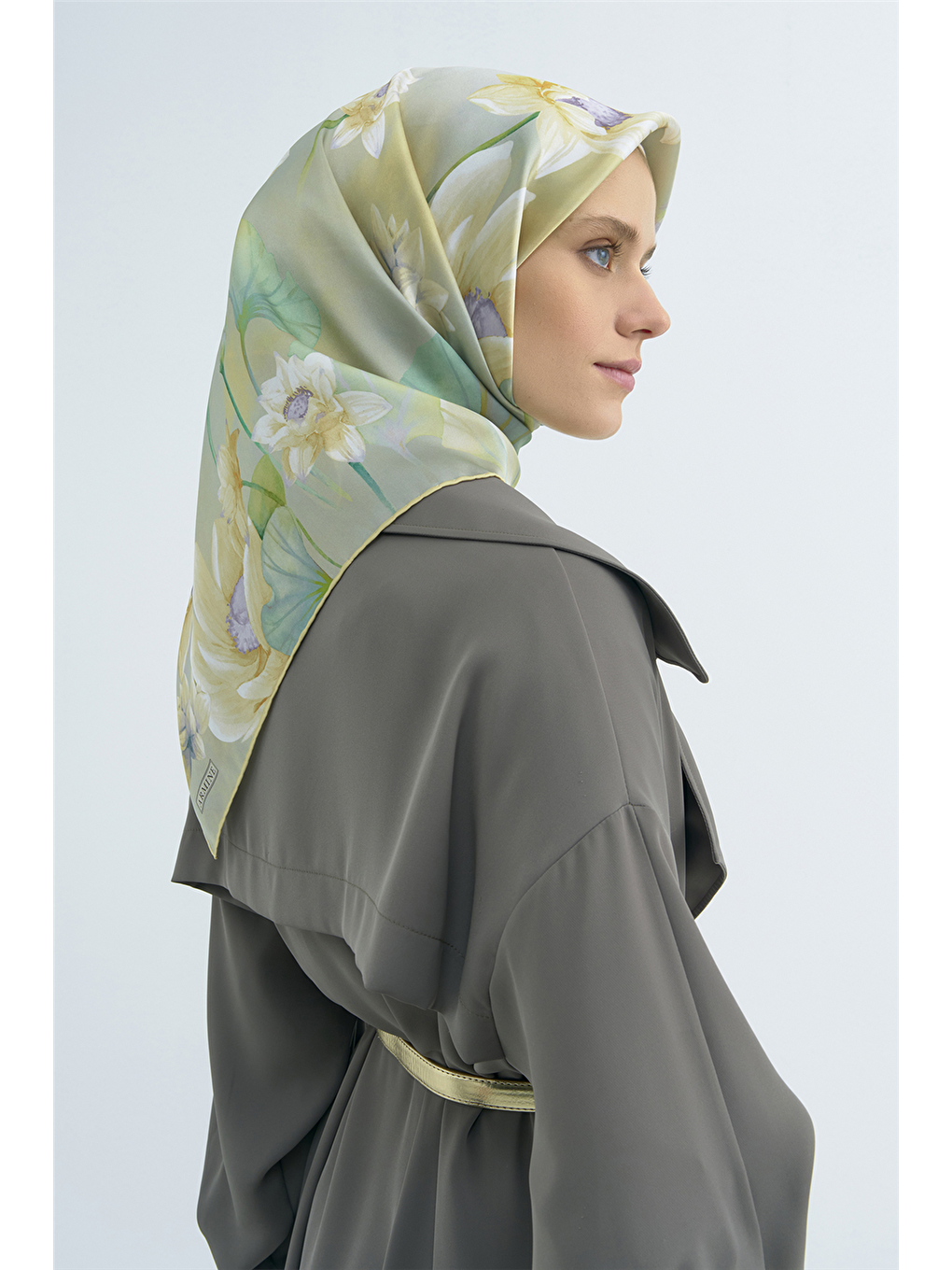 Yeşil Saf İpek Sura Eşarp 9505D 81-3