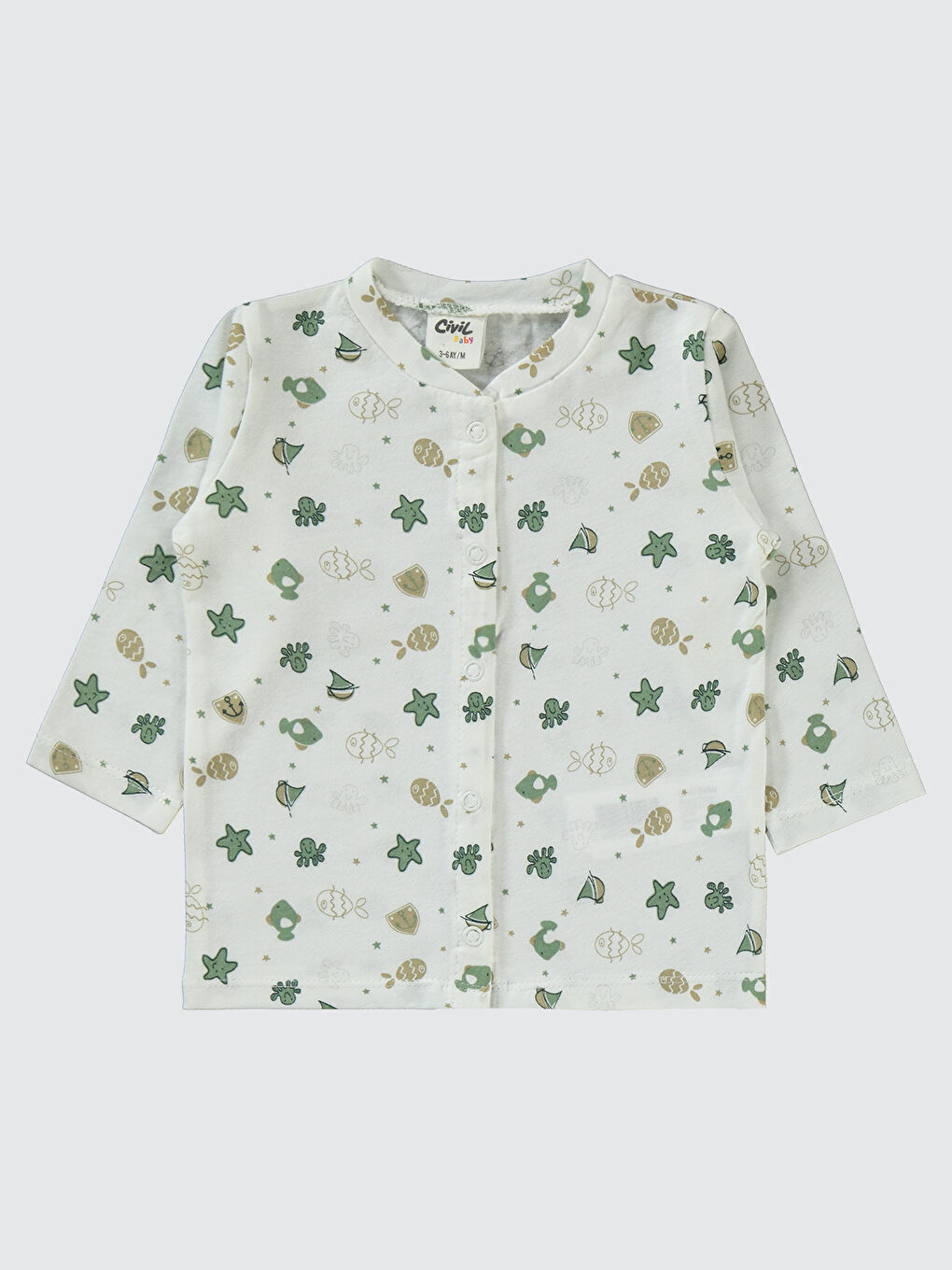 Baby Erkek Bebek Pijama Takımı 1-6 Ayı Ekru-2