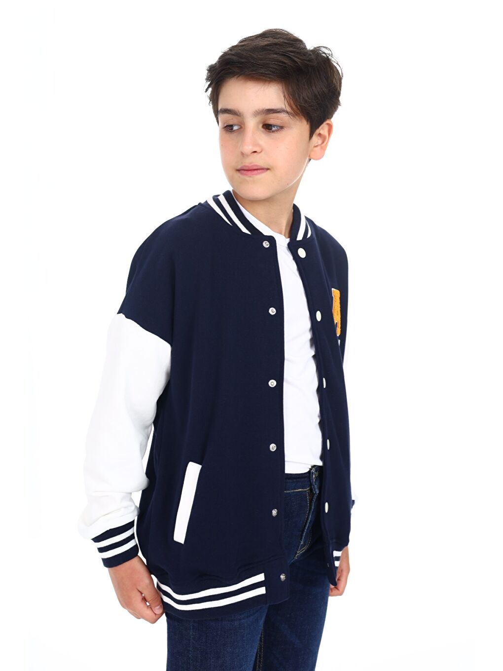 Lacivert Erkek Çocuk Baskılı Kolej Hırka-2