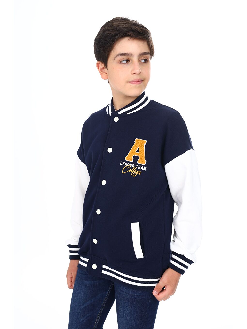 Lacivert Erkek Çocuk Baskılı Kolej Hırka-3