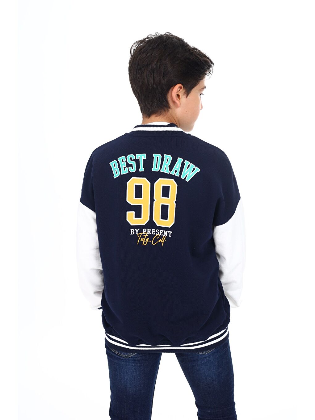 Lacivert Erkek Çocuk Baskılı Kolej Hırka-5