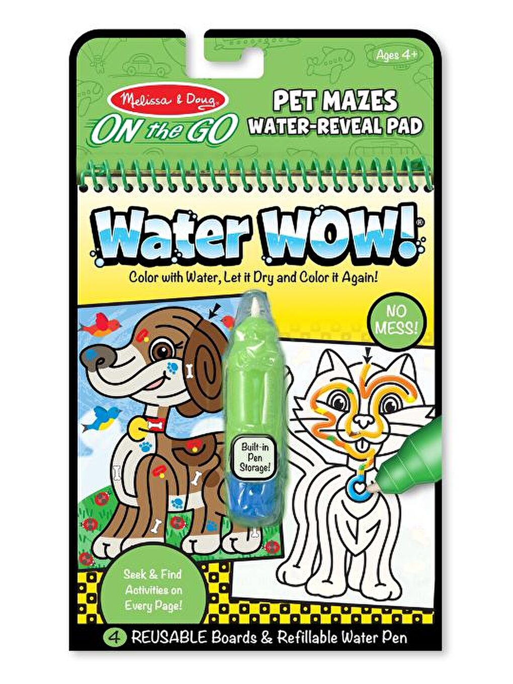 Melissa and Doug Water Wow! Su ile Boyama Kitabı - Evcil Hayvanlar Bulmaca