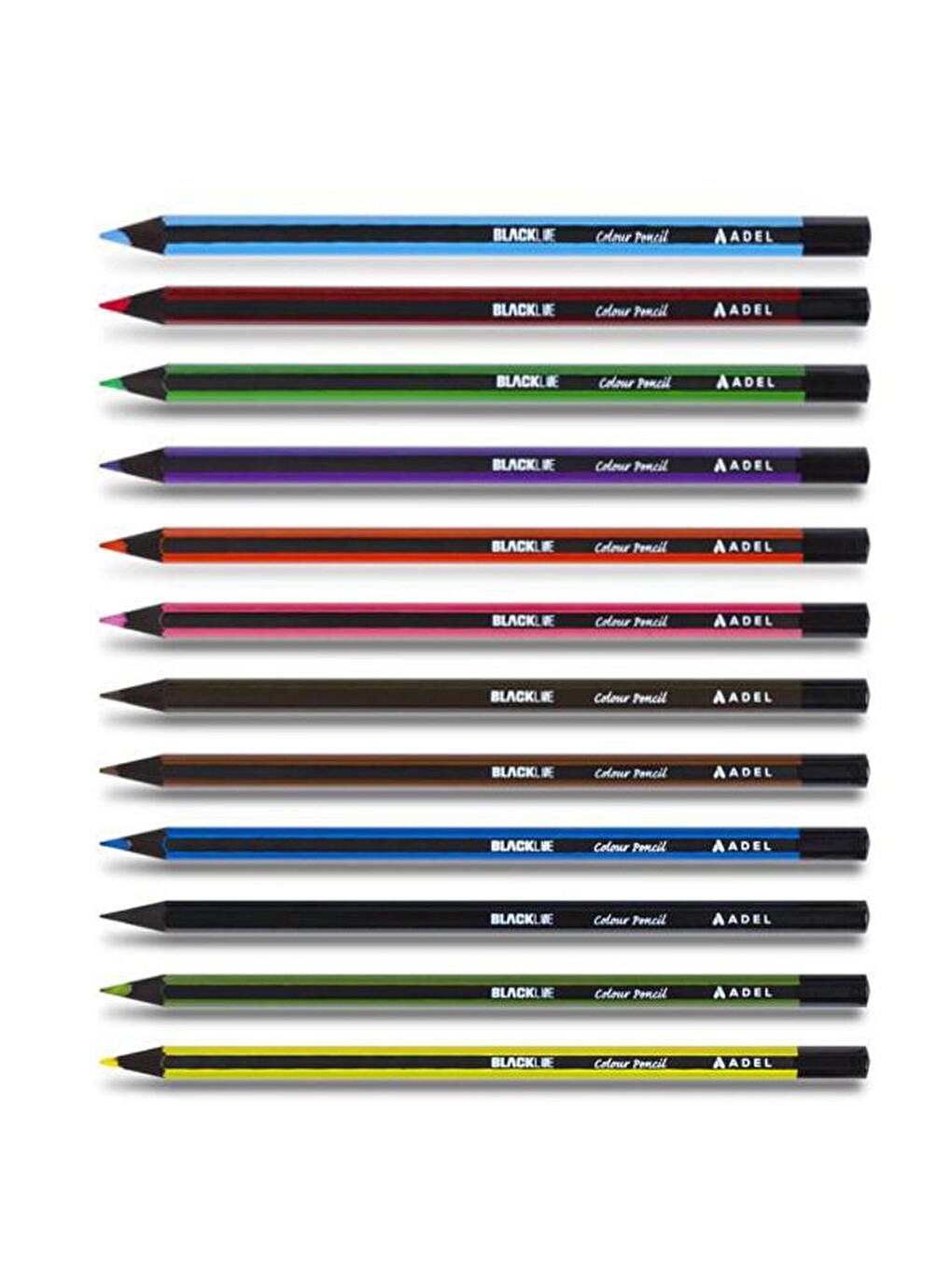Blackline 12 Li Kuru Boya Kalemi Karton Kutu 1 Paket 12 Renk Kuruboya Tam Boy Renkli Kalem-1