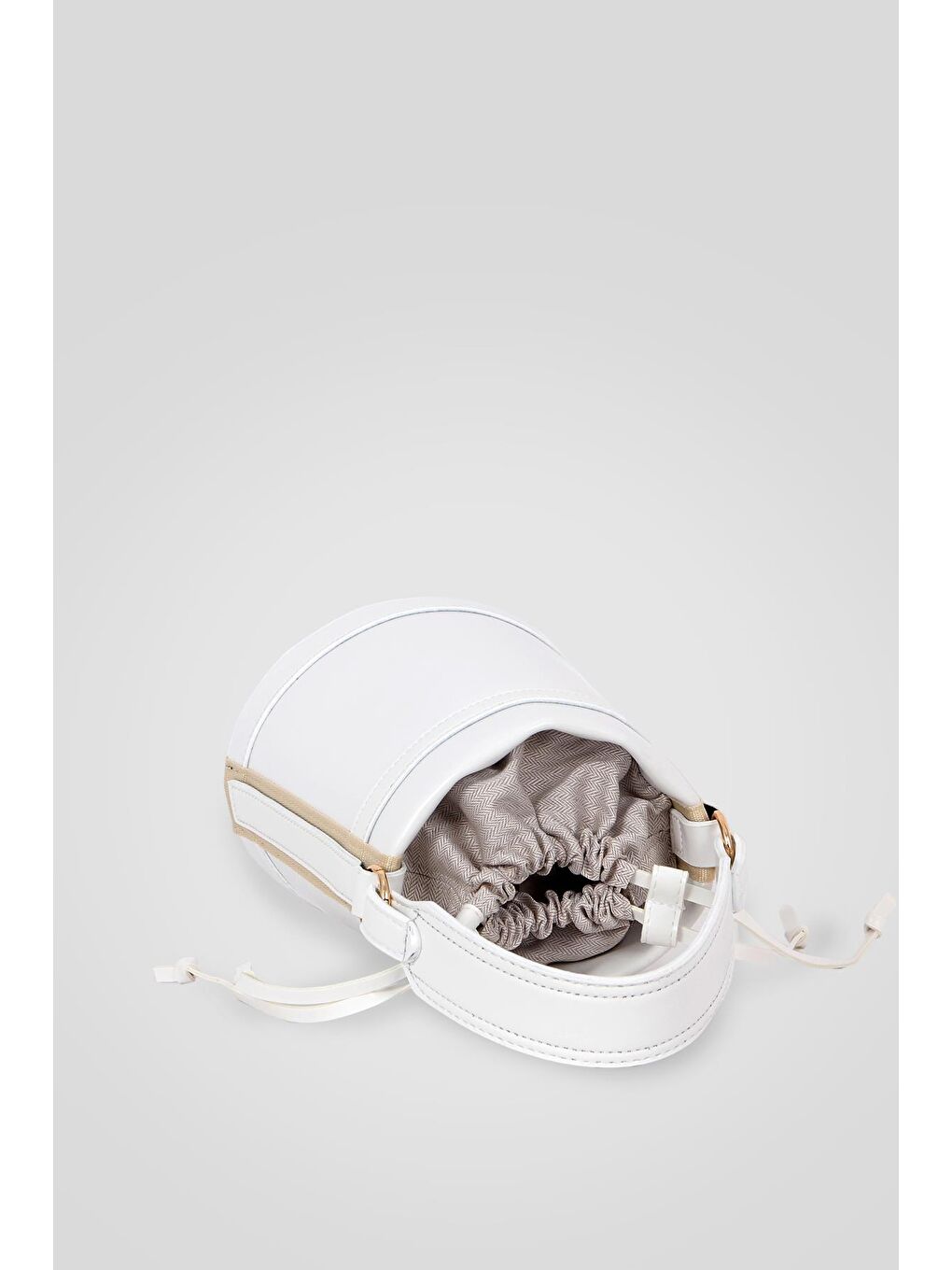 Beyaz Rice Muadil Kova Sade Kadın Omuz Çantası BP 4853O-1