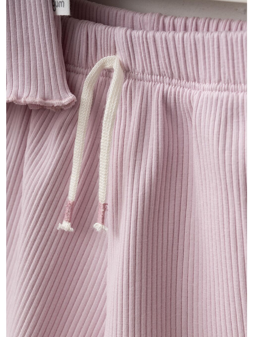 Kız Çocuk Pamuklu Pembe Deniz Yıldızı Nakışlı Crop Şort Takım - Ribana Kumaş-4