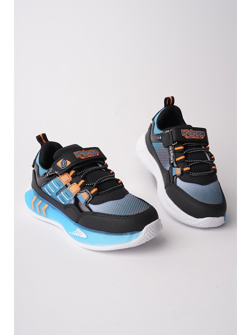 Mavi ZUZU Cırtlı ve Bağcıklı Günlük Çocuk Sneaker Spor Ayakkabı-1
