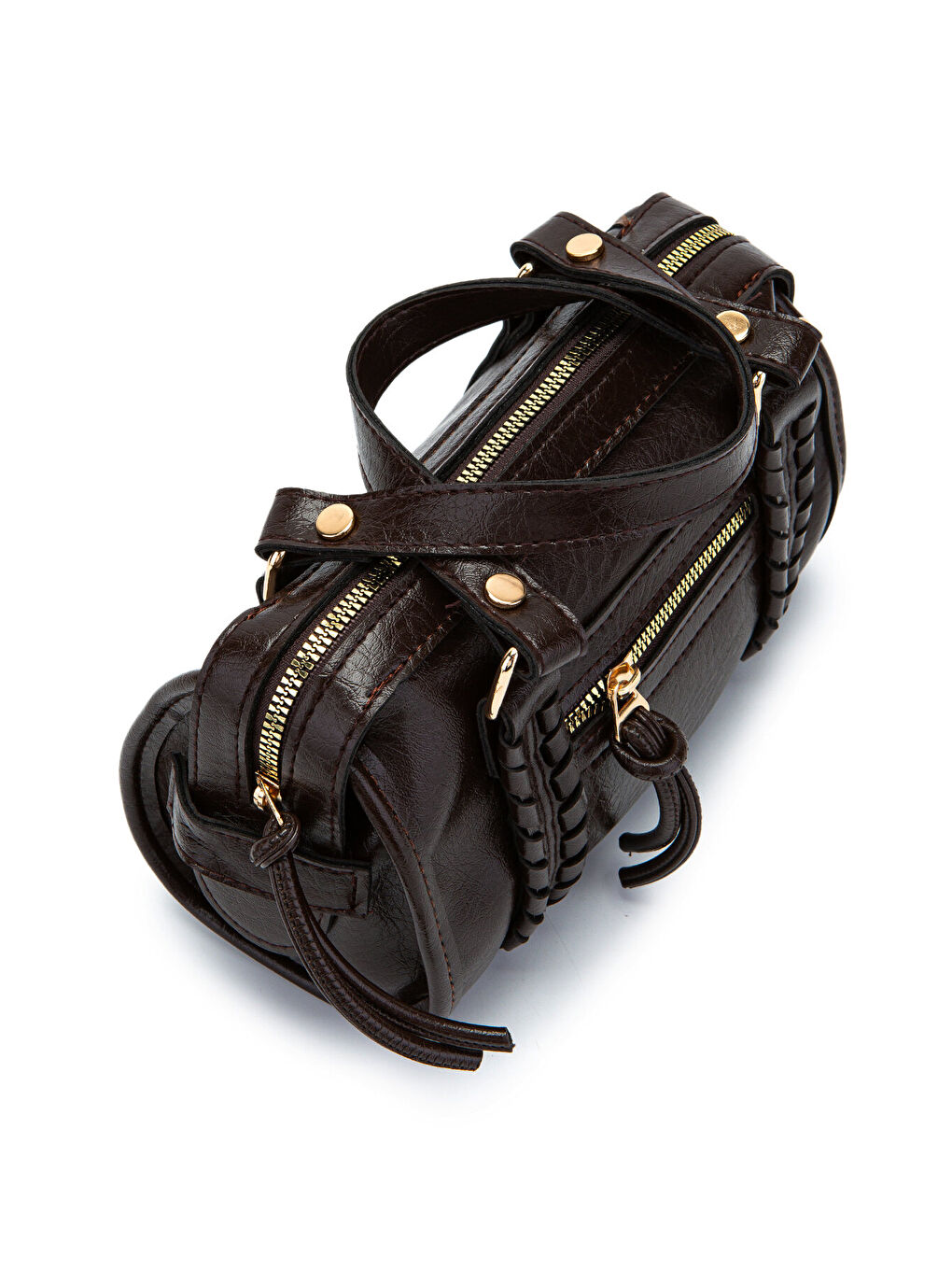 Örgü Ve Sarkıt Detaylı Jimmy Kadın Çapraz Çanta Kahverengi-1