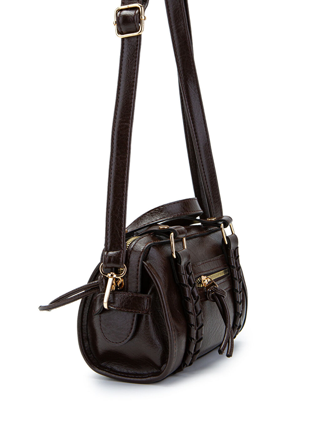 Örgü Ve Sarkıt Detaylı Jimmy Kadın Çapraz Çanta Kahverengi-5