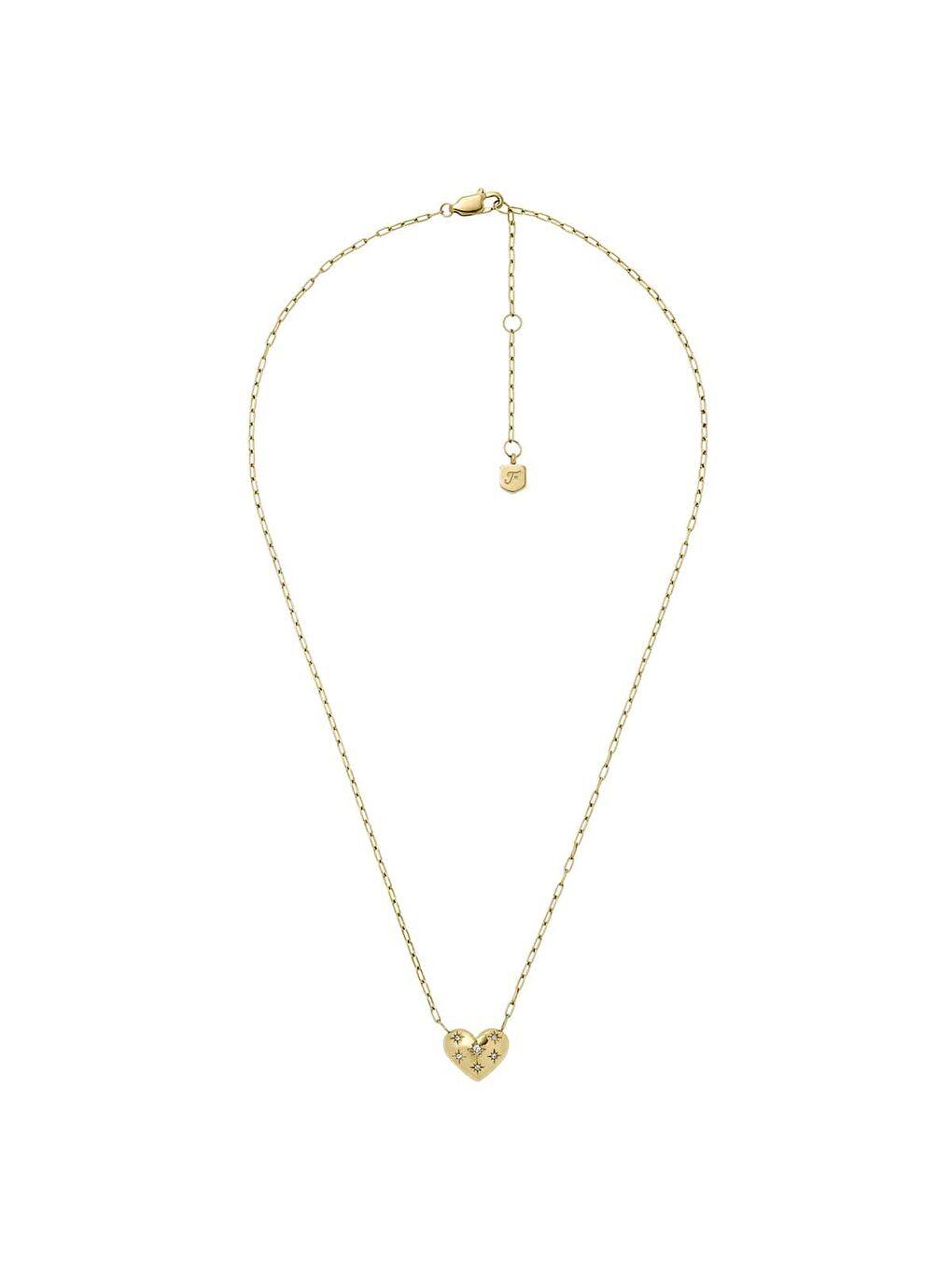 Sarı JF04856-710 Kalpli Kadın Kolye