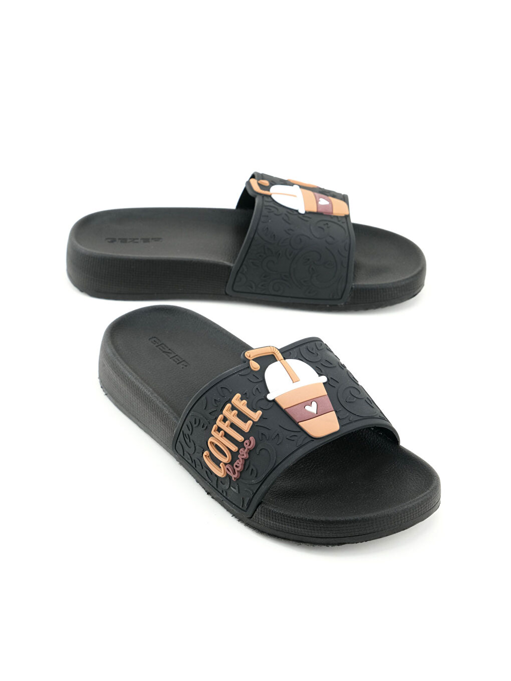 Siyah Kadın Yazlık PU Islak Zemine Uygun Ev Bahçe Banyo Havuz Terlik