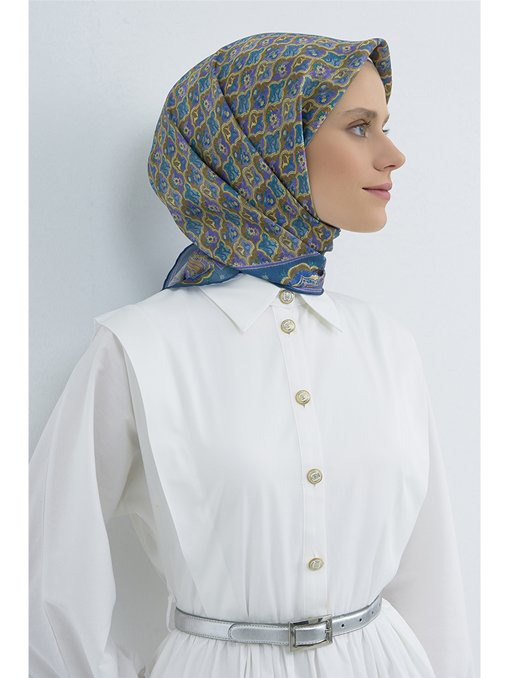 Karışık Saf İpek Sura Eşarp 9518D 80-2