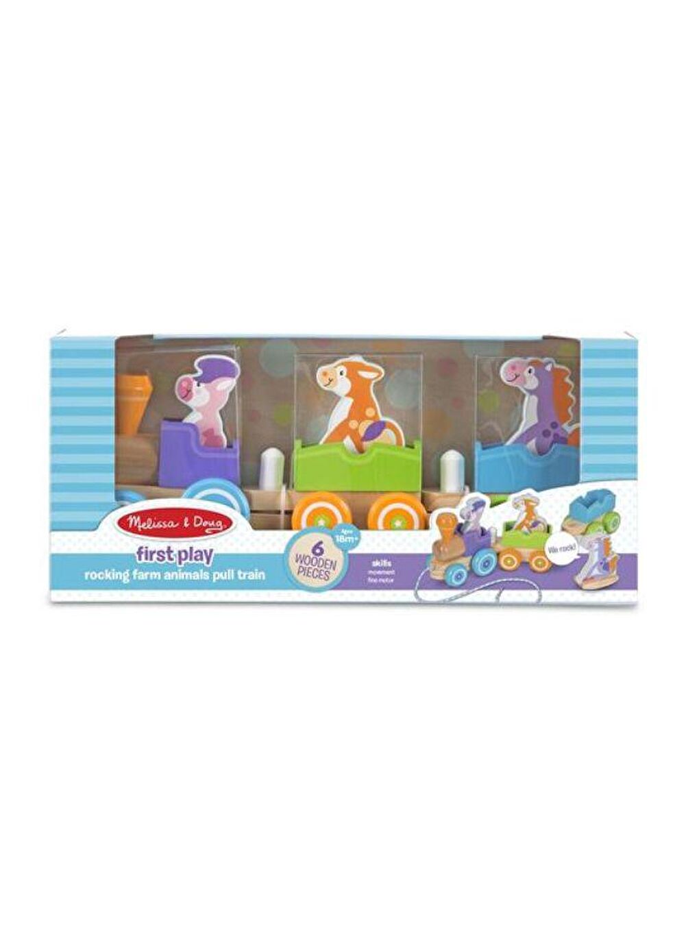 Melissa and Doug Karışık Ahşap Çek Çek Tren - Sallanan Çiftlik Hayvanları - 4