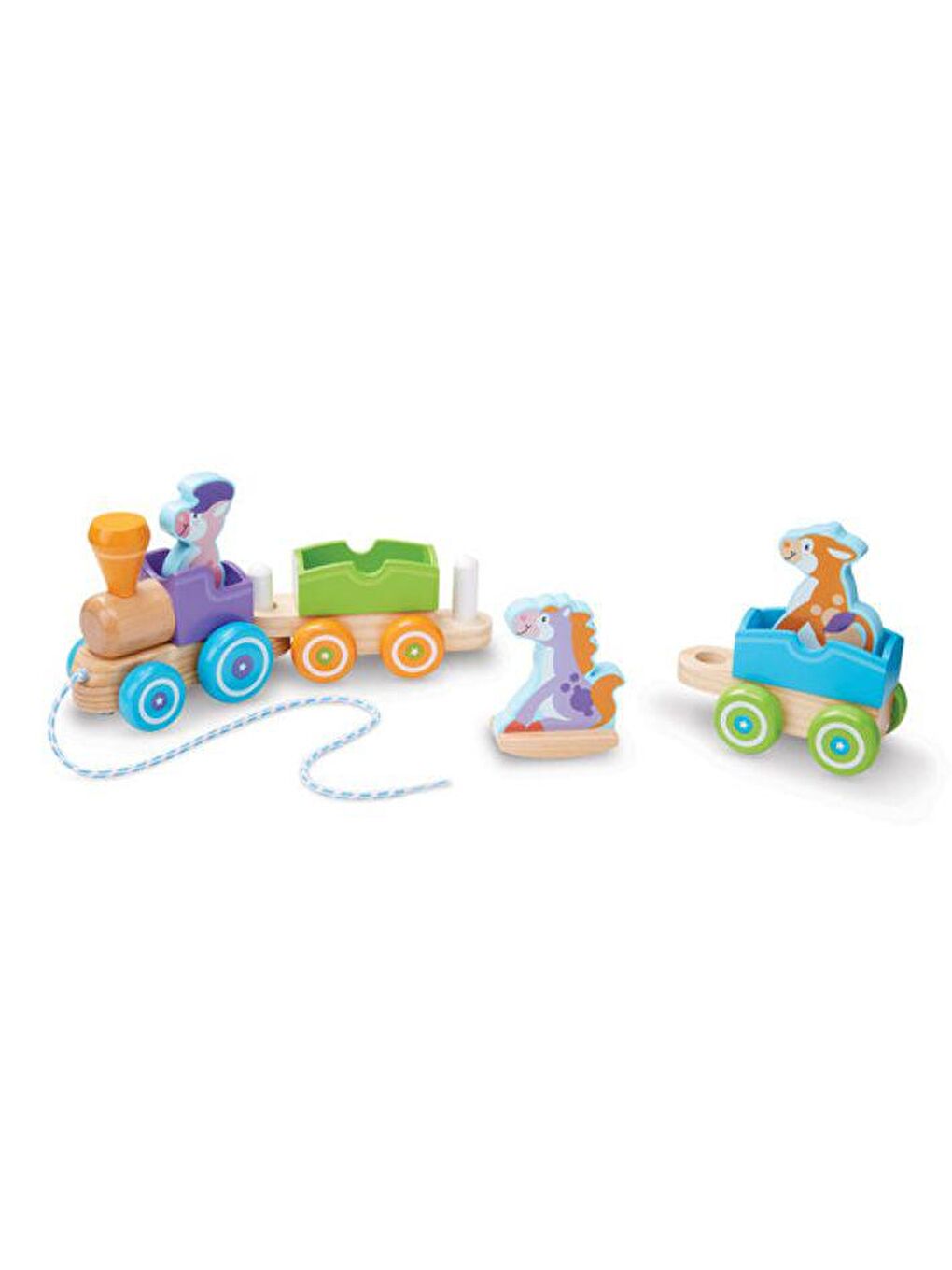 Melissa and Doug Karışık Ahşap Çek Çek Tren - Sallanan Çiftlik Hayvanları - 2