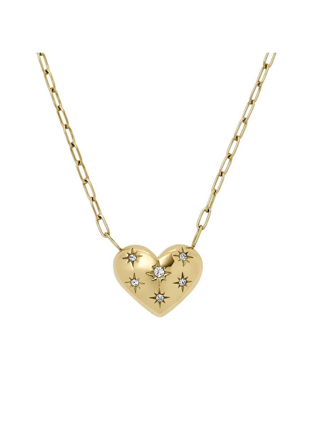 Sarı JF04856-710 Kalpli Kadın Kolye-1