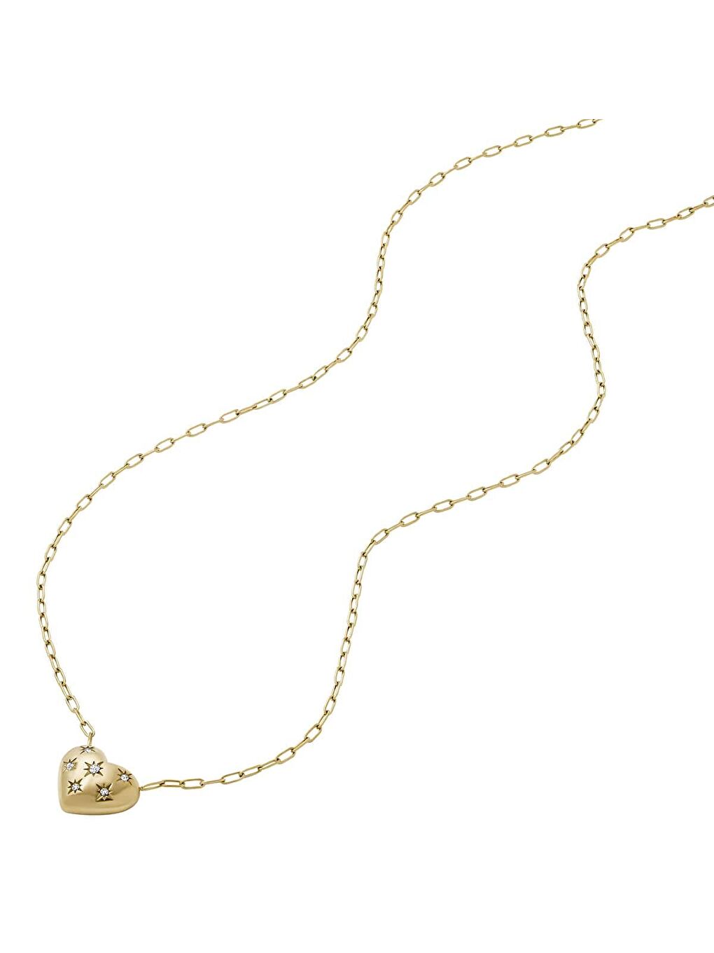 Sarı JF04856-710 Kalpli Kadın Kolye-3