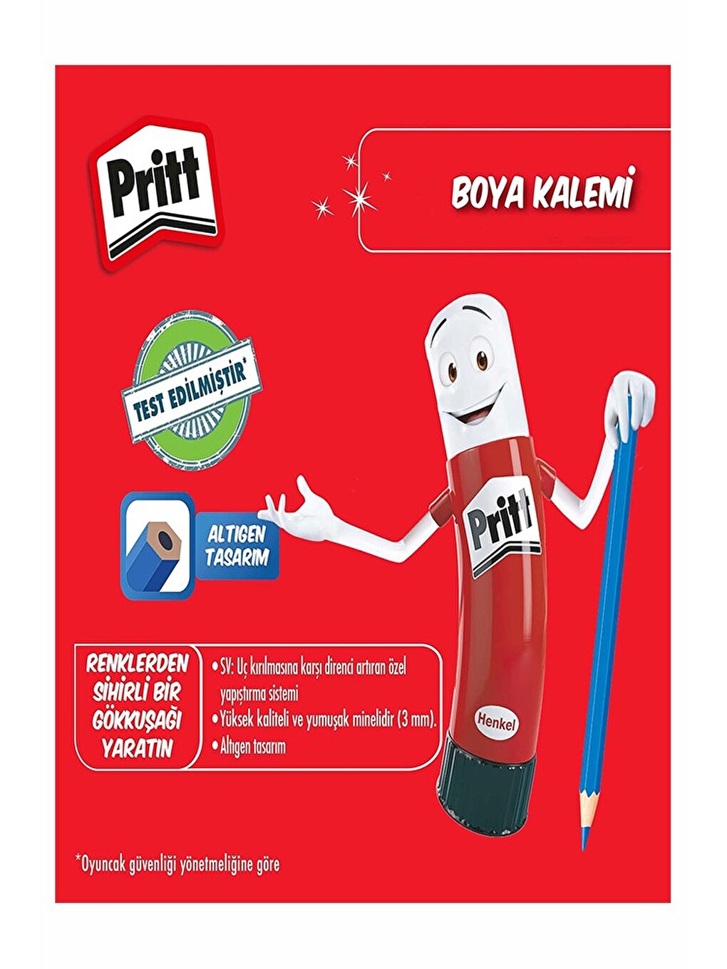 Kuru Boya Kalemi 12 Renk Karton Kutu 1 Paket Pritt 12 Li Kuruboya Tam Boy Renkli Kalem Kaliteli Yumu-2