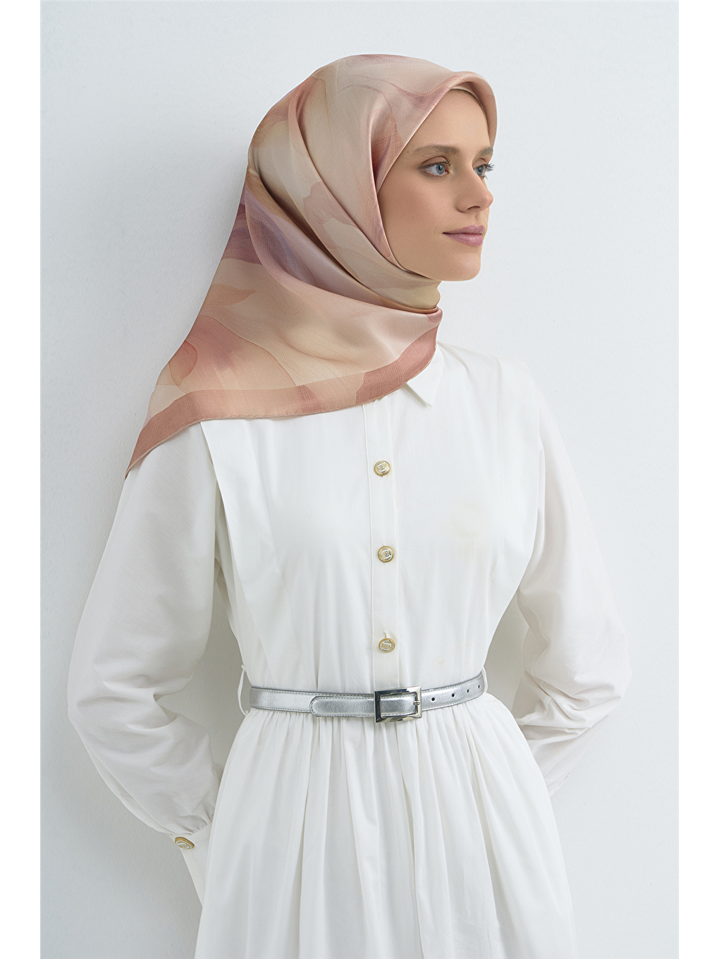 Turuncu Saf İpek Twill Eşarp 9519D 32-1