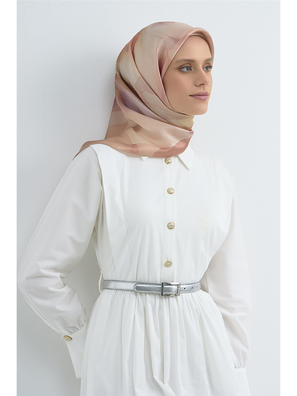 Turuncu Saf İpek Twill Eşarp 9519D 32-2