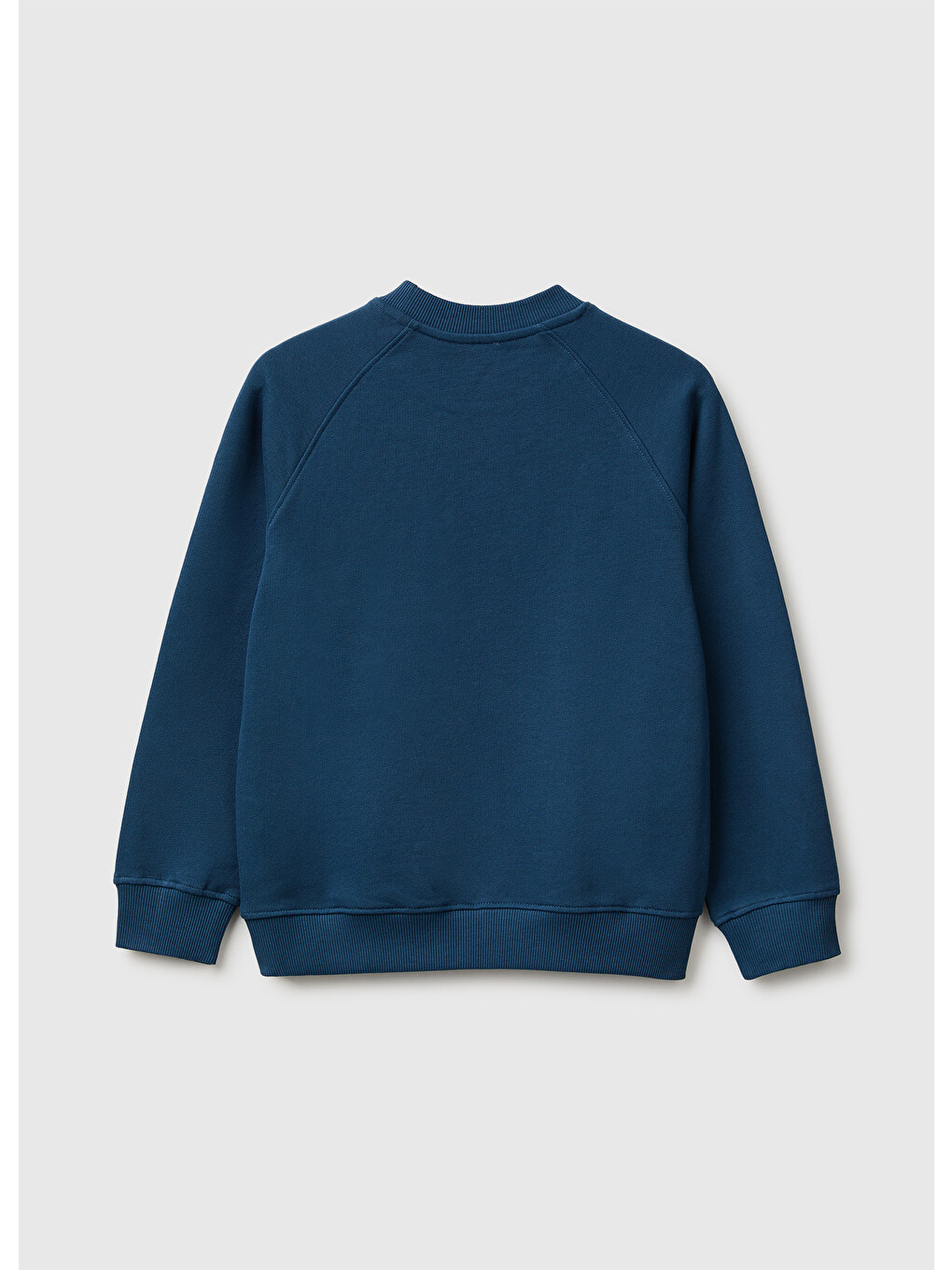 Erkek Çocuk Lacivert Önü İşlemeli Ribanalı Reglan Kollu Bisiklet Yaka Sweatshirt-1