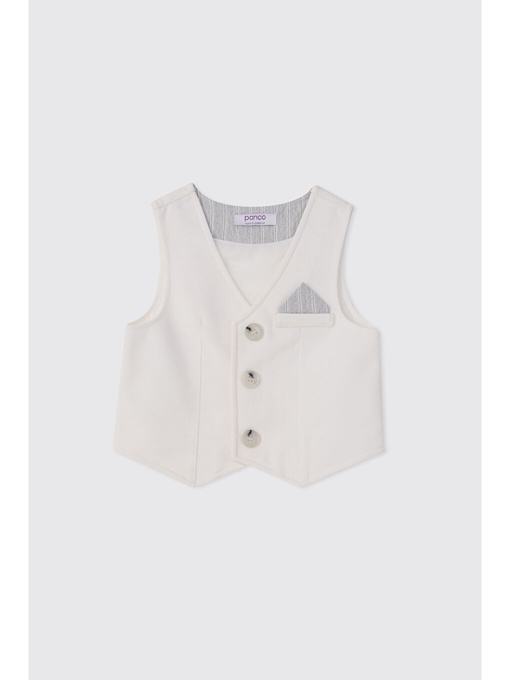 Erkek Bebek Beyaz Örme Yelek