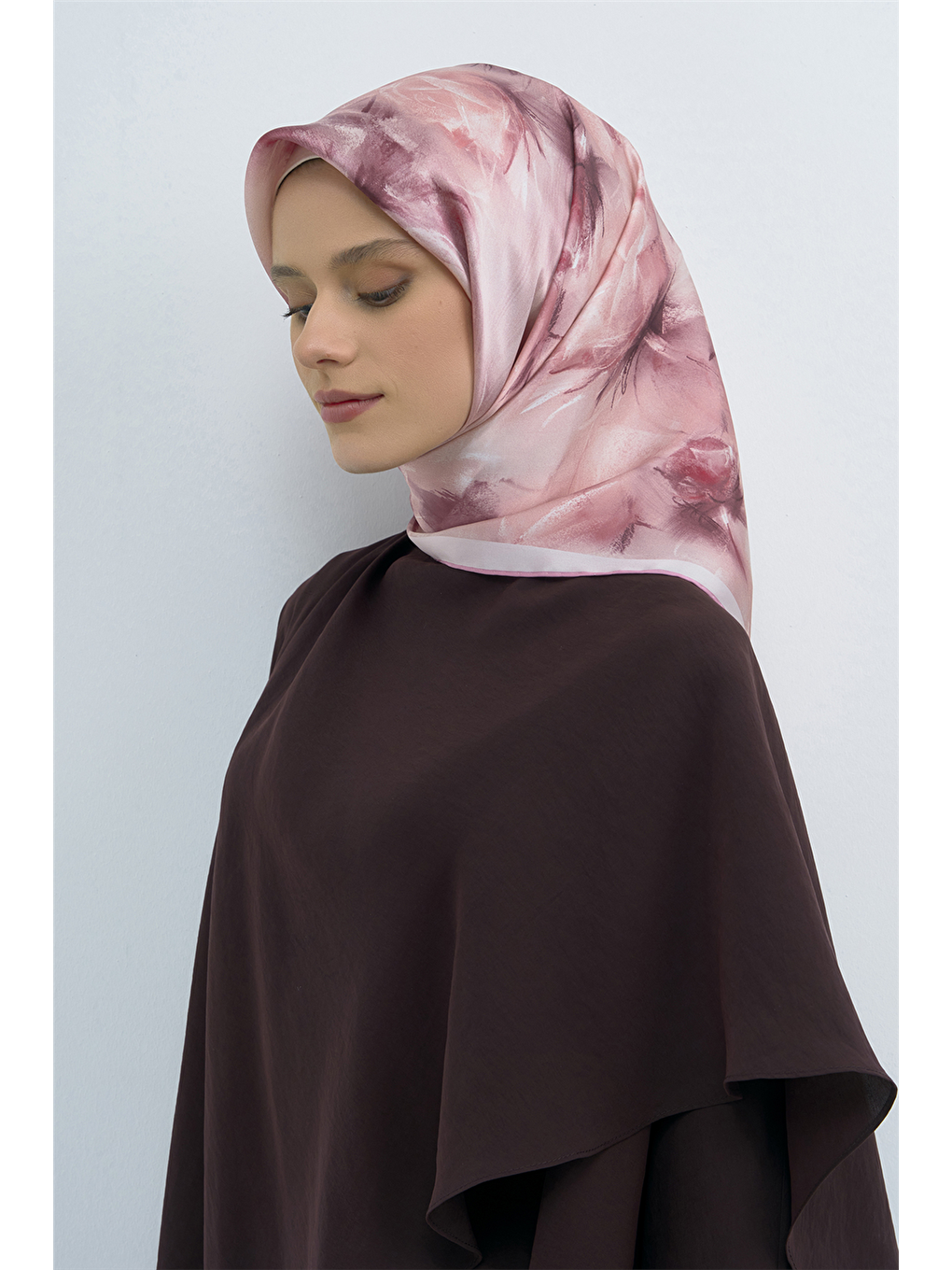 Pembe Saf İpek Sura Eşarp 9515D 32-2