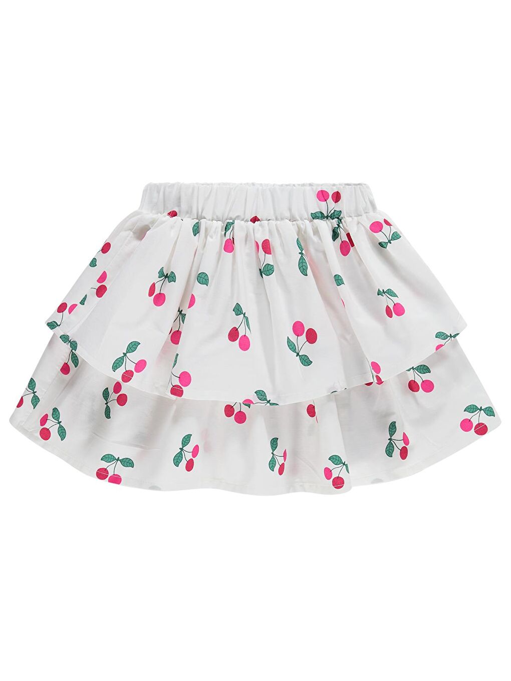 Girls Kiraz Baskılı 2-5 Yaş Etek - Ekru