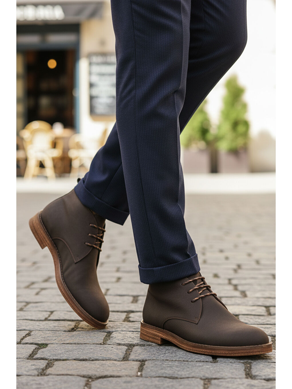Kahverengi Kahve Bağcıklı Hakiki Deri Erkek Klasik Bot Po 235 M-2