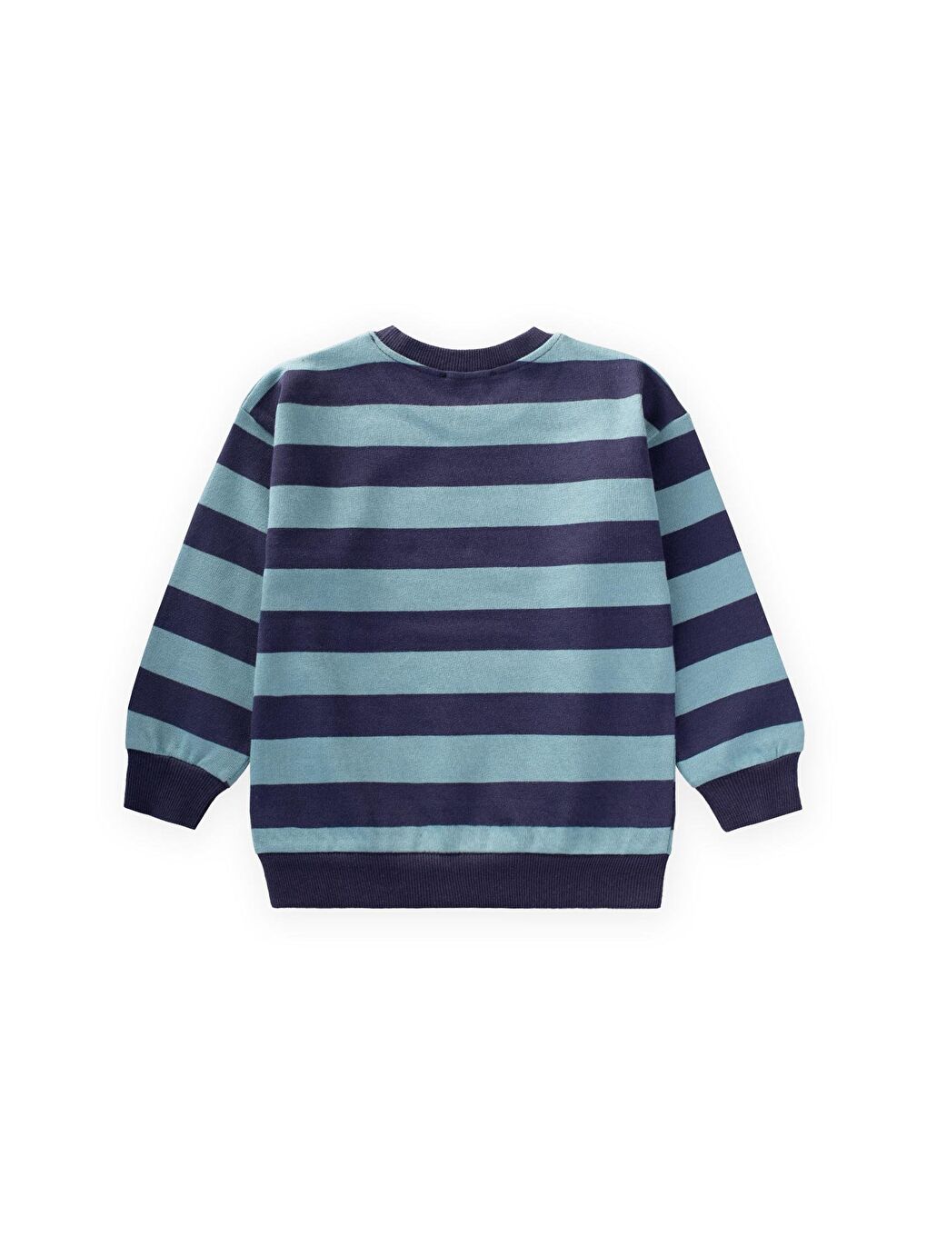 Yeşil Çizgili Triko Sweatshırt 2-12 Yaş Mint Lacivert-1