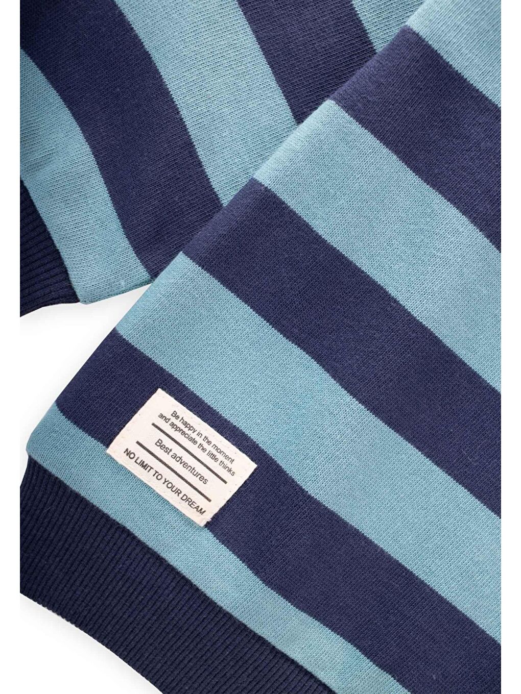 Yeşil Çizgili Triko Sweatshırt 2-12 Yaş Mint Lacivert-2