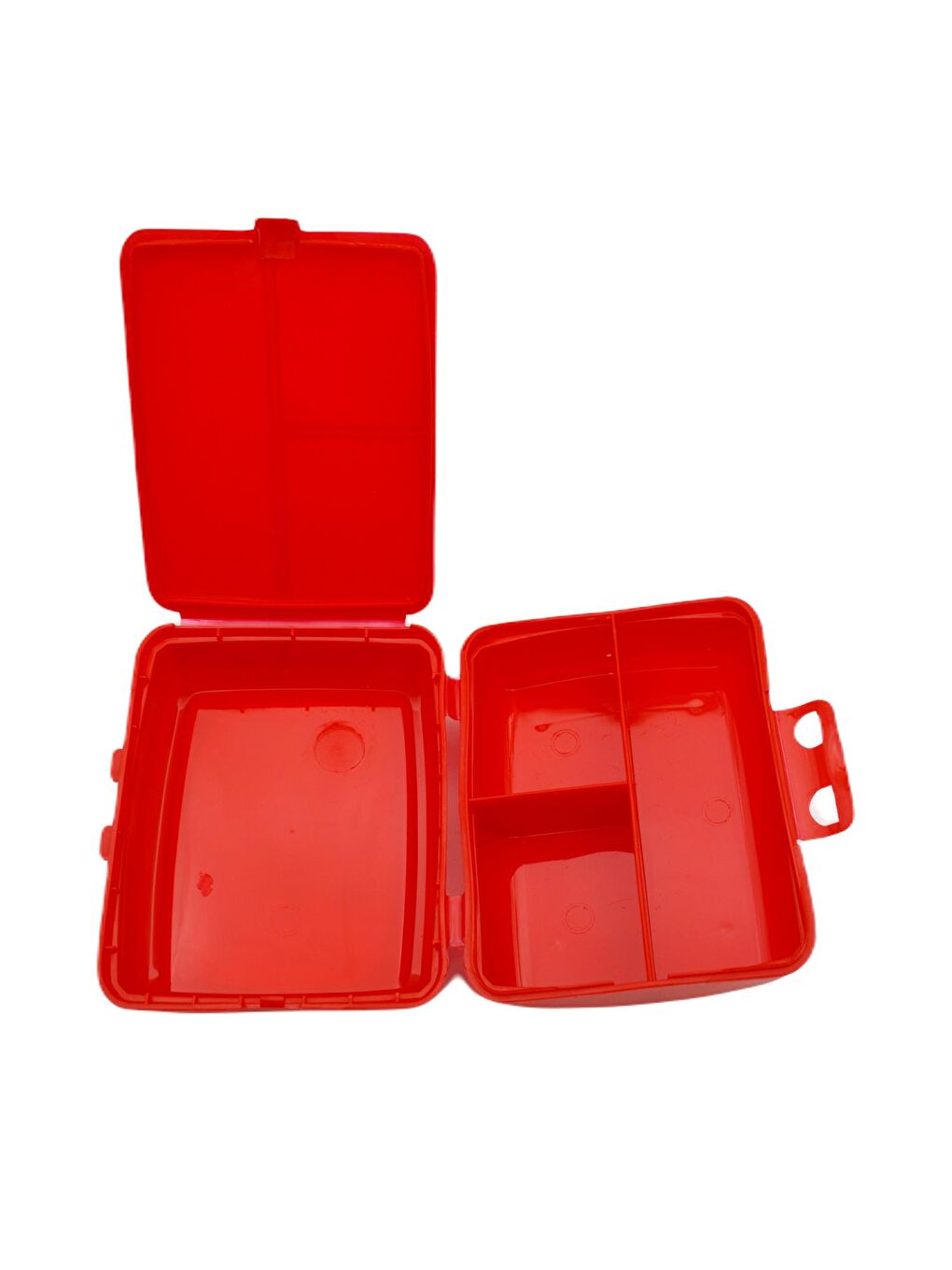 Kırmızı Kilitli 4 Bölmeli Beslenme Kutusu Kod:1398-1