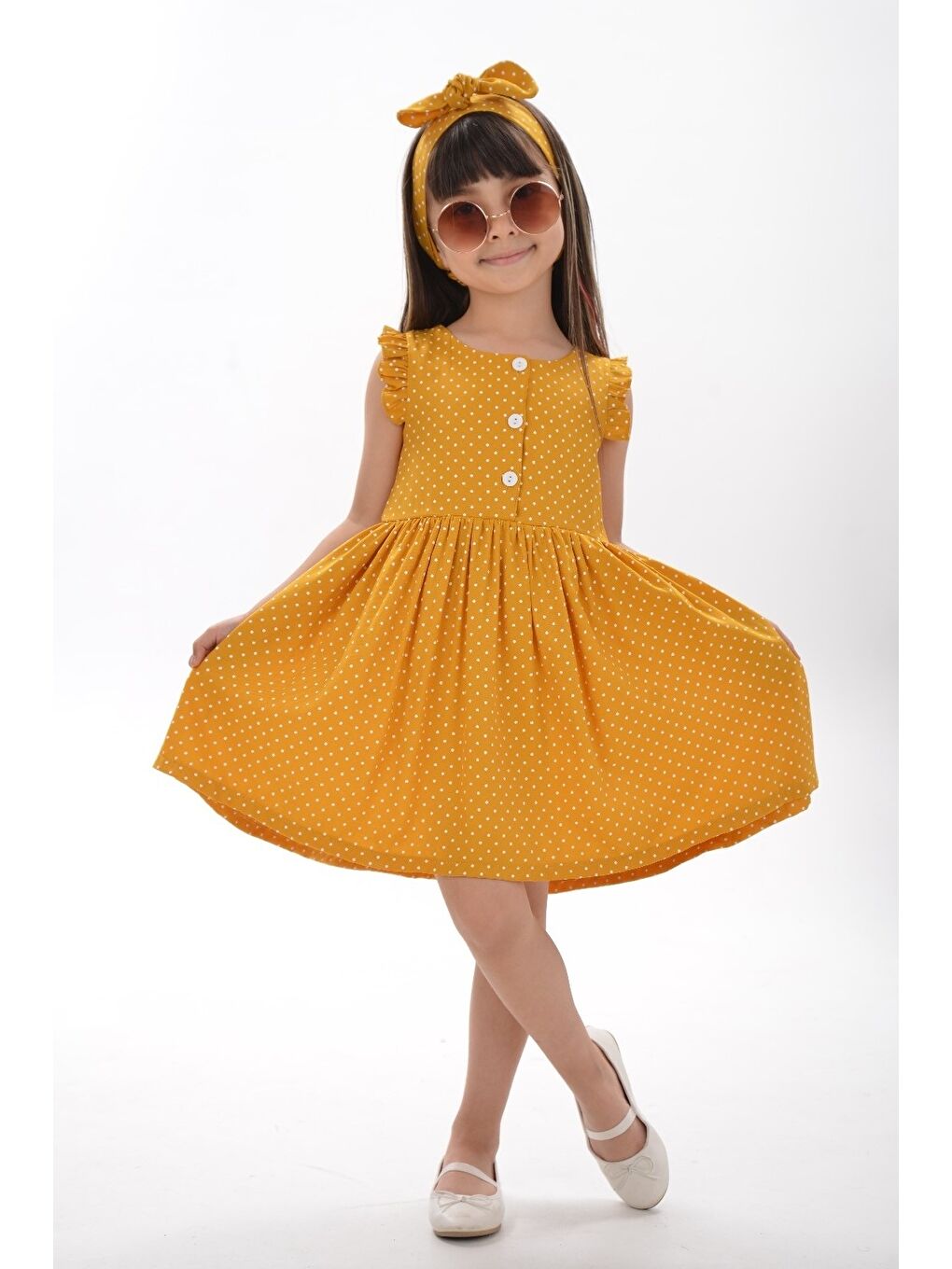 Sarı Belmando Summer Style Bandanalı Elbise