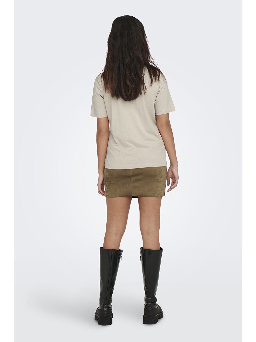 Bej Onlonly % 100 Pamuk Regular Fit Bisiklet Yaka T Shirt 15270390-3