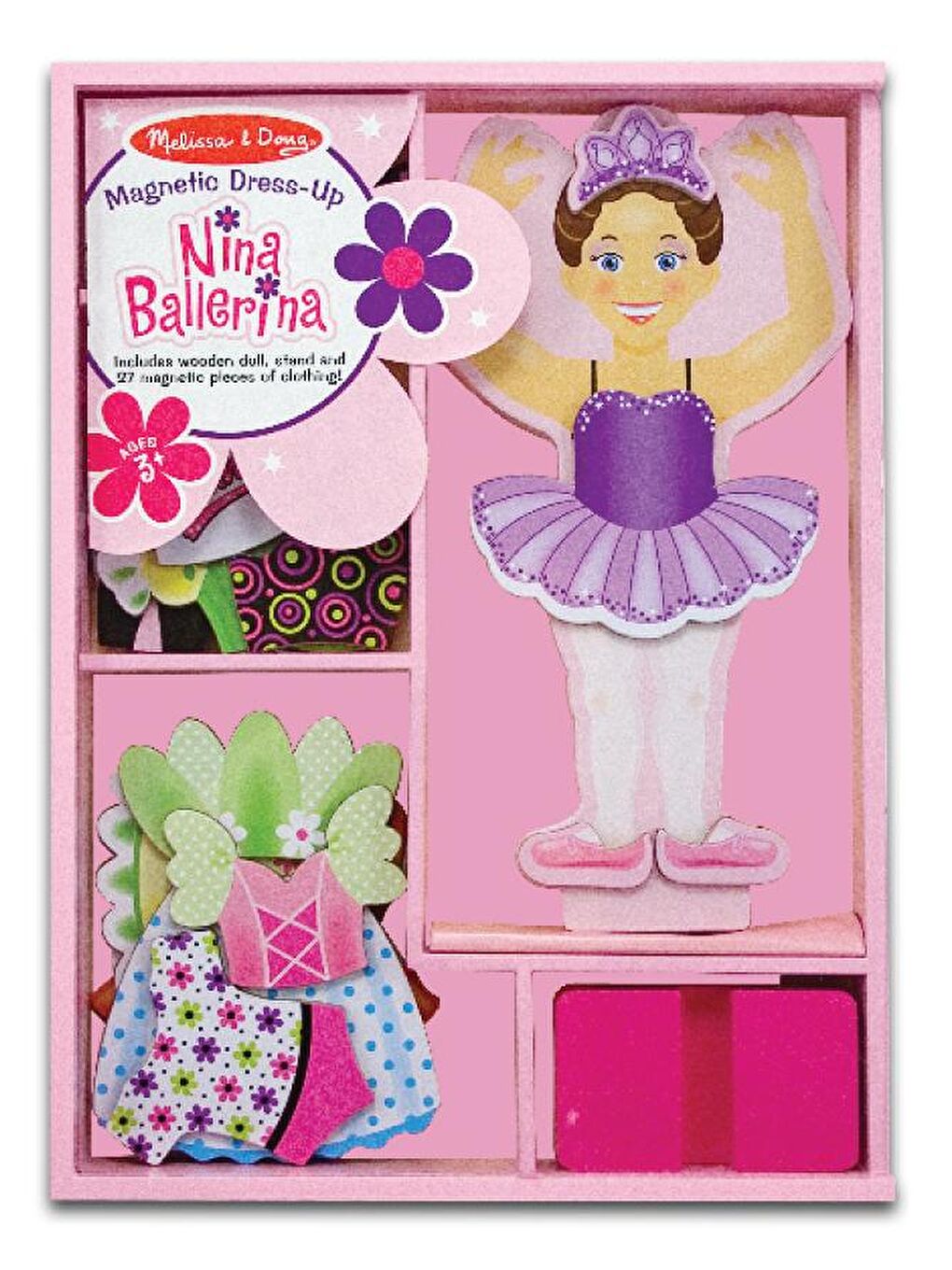 Melissa and Doug Karışık Ahşap Mıknatıslı Giydirme - Balerin Nina - 2