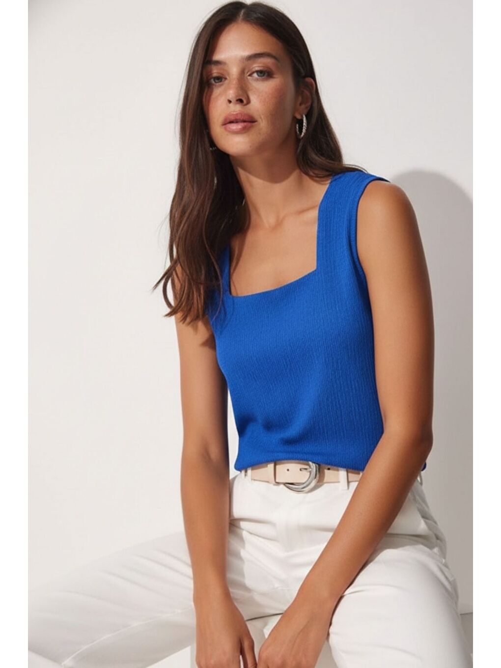 Mavi Kadın Atlet Bluz-1