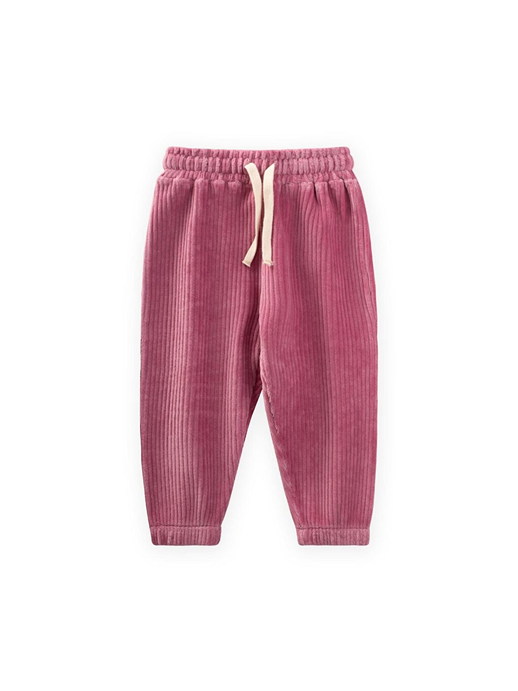 Fitilli Kadife Jogger Pantolon 1-10 Yaş Fuşya
