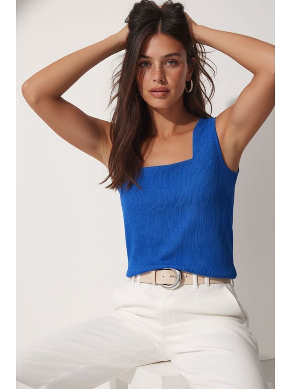 Mavi Kadın Atlet Bluz-2