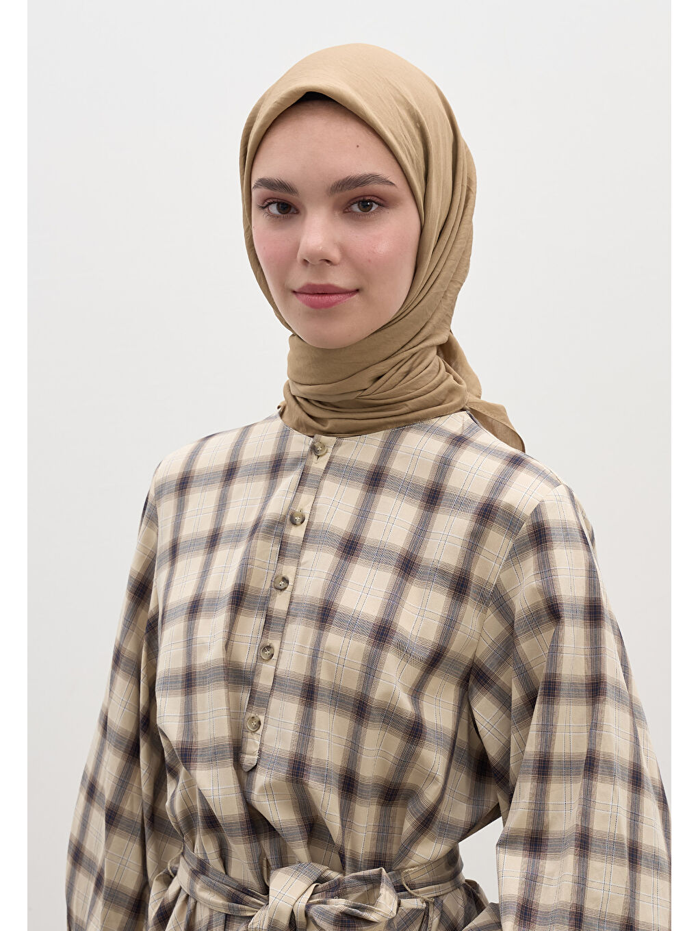 Kahverengi Pamuk Viskon Eşarp Sütlü Kahve-1