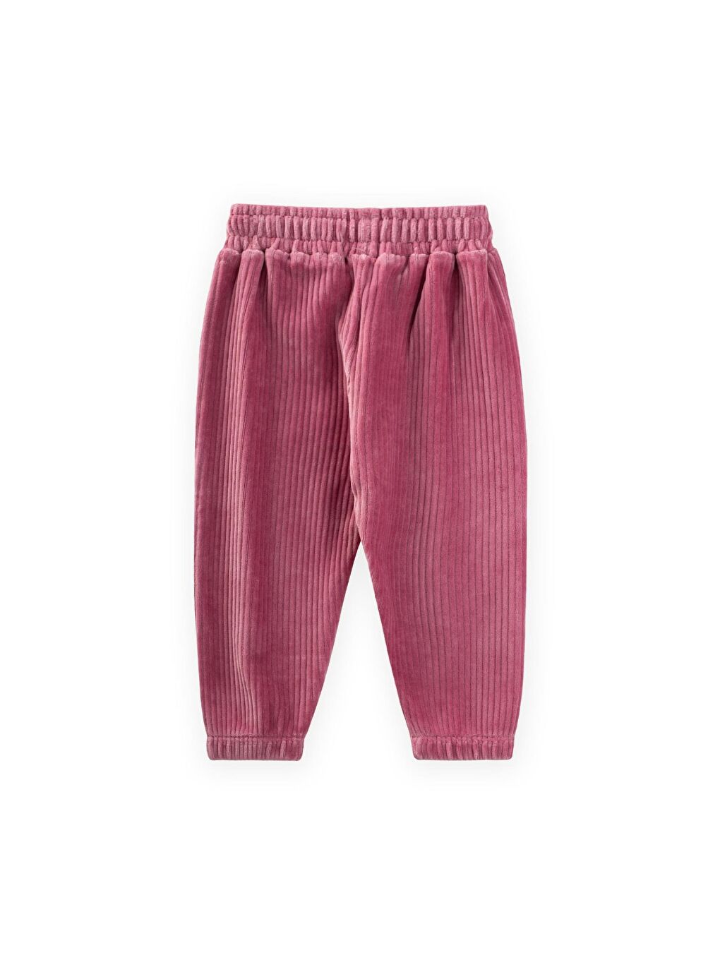 Fitilli Kadife Jogger Pantolon 1-10 Yaş Fuşya-1