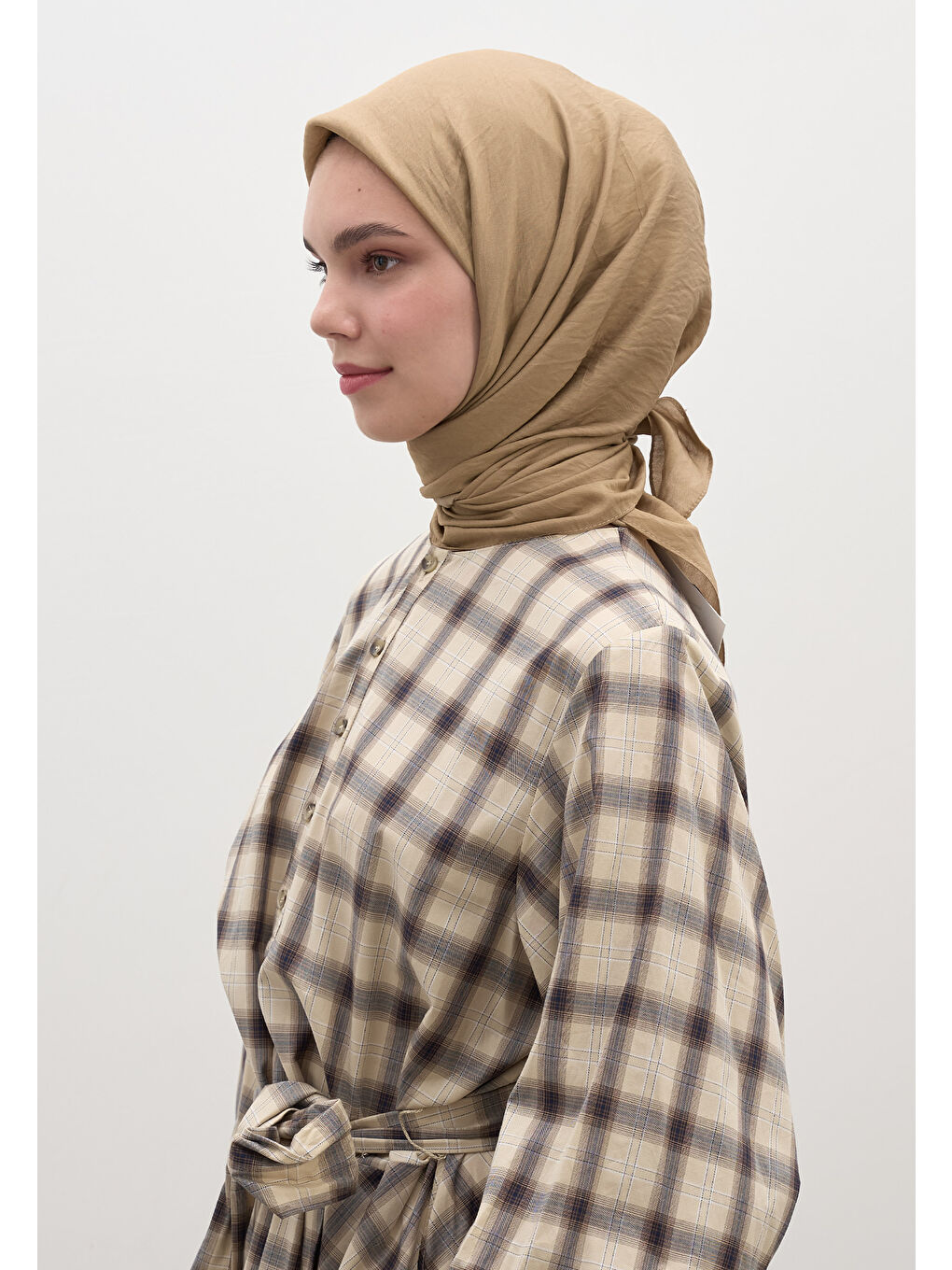 Kahverengi Pamuk Viskon Eşarp Sütlü Kahve-2