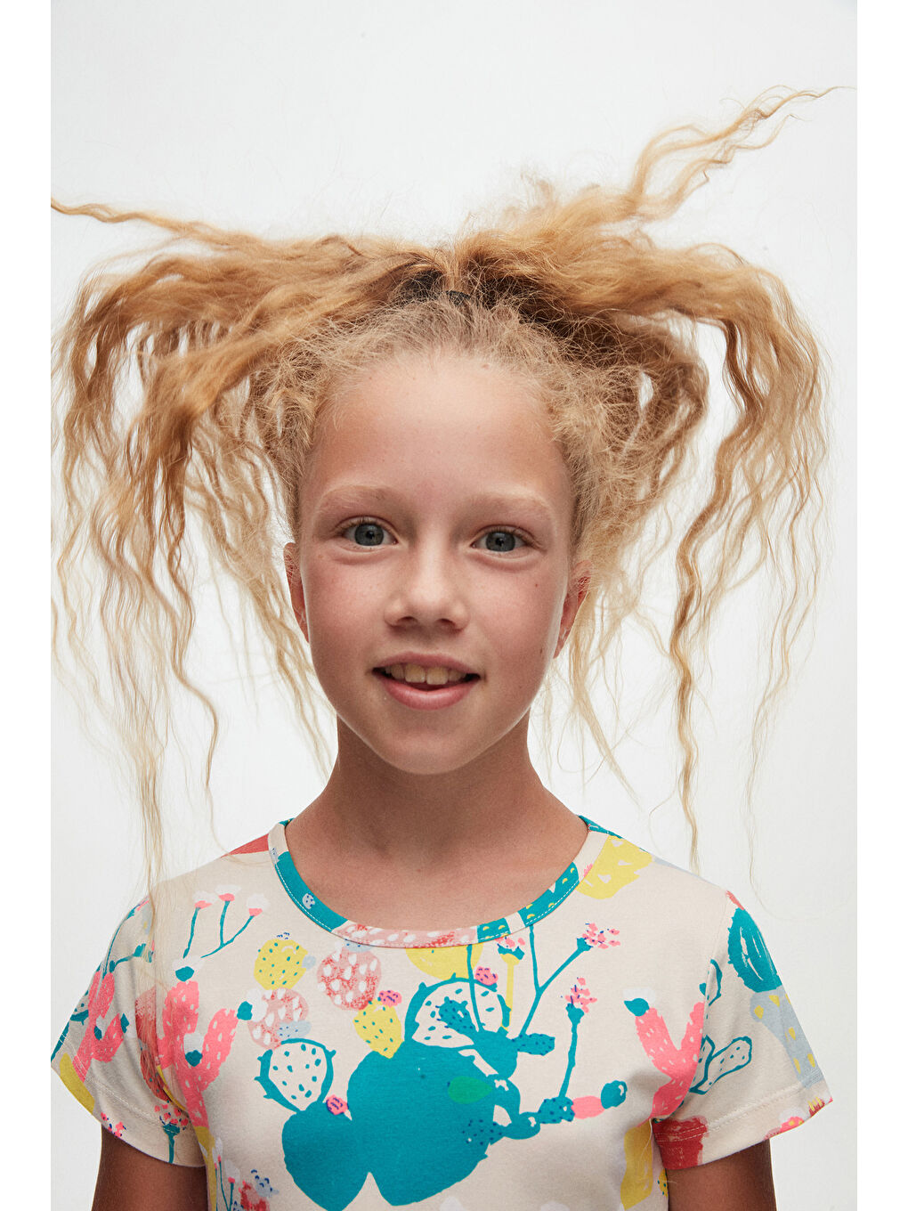 Karışık Spring Cactus Kız Çocuk Desenli Kısa Kollu Elbise-2