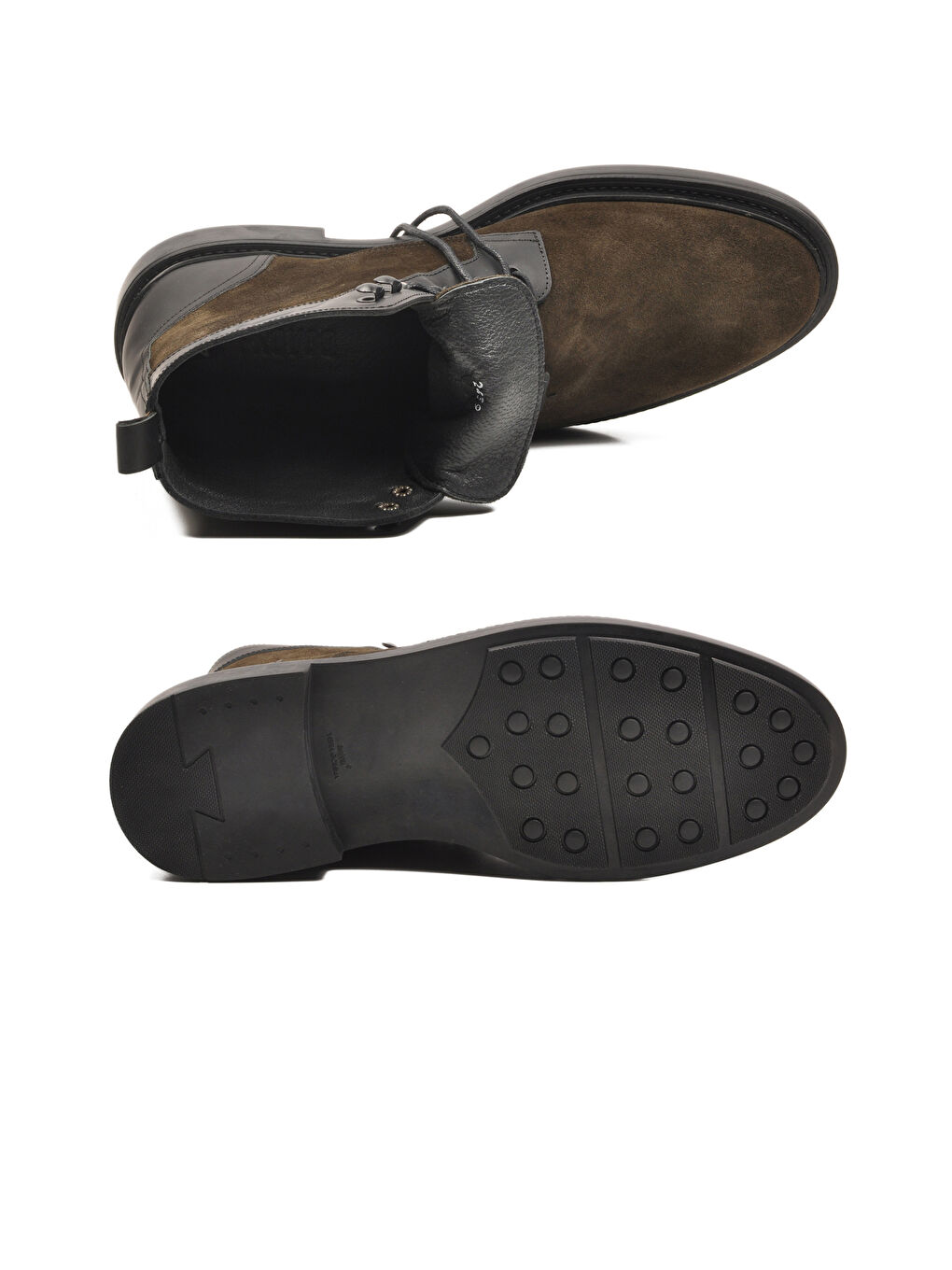 Haki Süet Hakiki Deri Bağcıklı Erkek Bot Po 2439 M-4