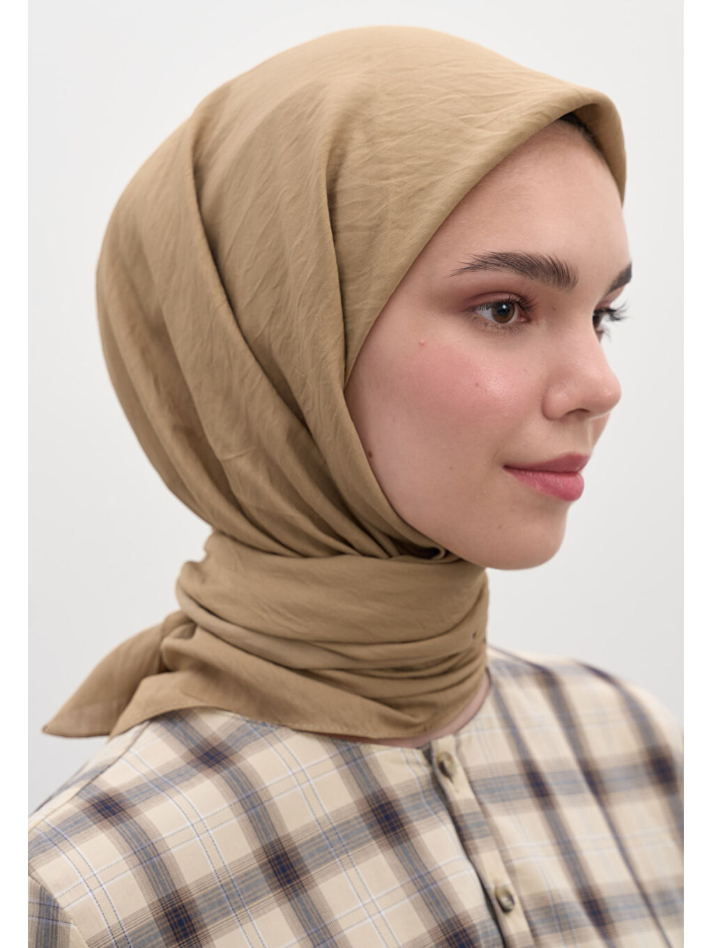 Kahverengi Pamuk Viskon Eşarp Sütlü Kahve-4