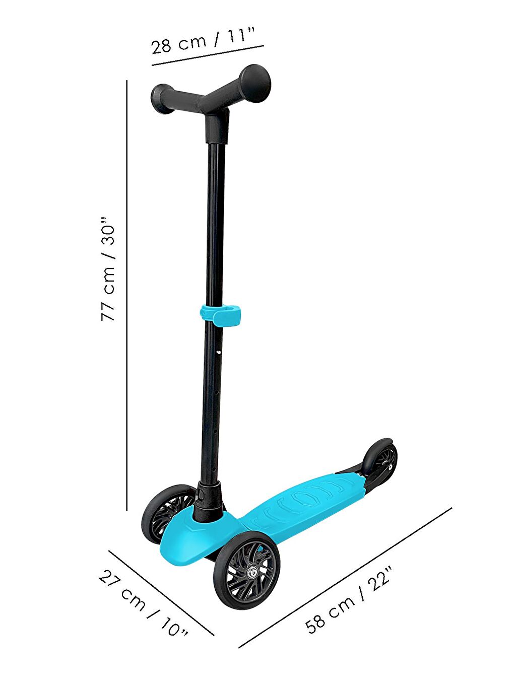 3 Tekerlekli Scooter Yükseklik Ayarlı Scooter 2 Yaş Çocuk Scooter Mavi-4