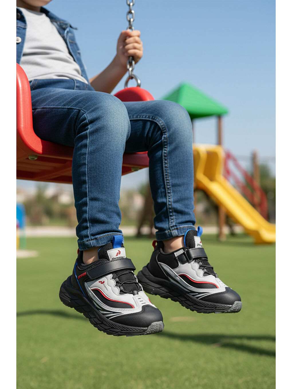 Mavi Buz Cırtlı Hafif Esnek Erkek Çocuk Spor Ayakkabı 1987 F-2